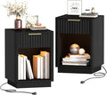 Akxomel Fluted Nightstand Set 2 Bedside Table by Akxomel