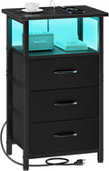 Night Stand with Charging Station, LED Nightstand by Vagusicc