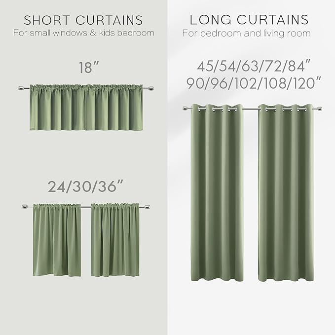 KOUFALL 54 Inch Curtains Length, Short Blackout Thermal Insulated RV Curtains - Image 2