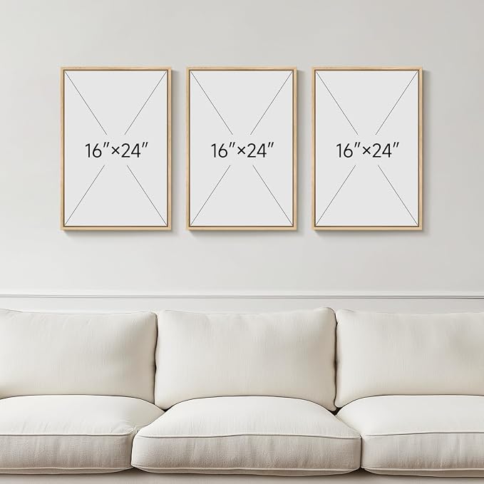 Framed Neutral Abstract Wall Art Set of 3, Modern Black and White Beige Canvas - Image 3