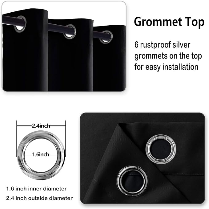 DWCN Black Blackout Curtains for Bedroom - Image 5