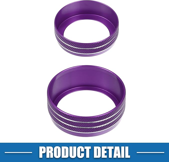 A ABSOPRO Car Air Conditioner Knobs Decals AC Radio Switch Knob Cover for Dodge Durango 2014-2020 for Jeep Cherokee Grand Cherokee 2014-2021 Purple (Set of 3)