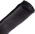 Sonoreboom Braided-Wiring-Loom Black Mesh Woven Split-Sleeves for Automotive/Electrical/Multi-Cable Strings Cabling Management Protector Covering (1/2" - 28 Feet)