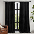 RYB HOME Black Velvet Blackout Curtains 96 inches by RYBHOME