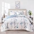 Botanical Quilt Set 3 Pieces King Size, Soft Microfiber Lightweight Bed Cover by Flysheep