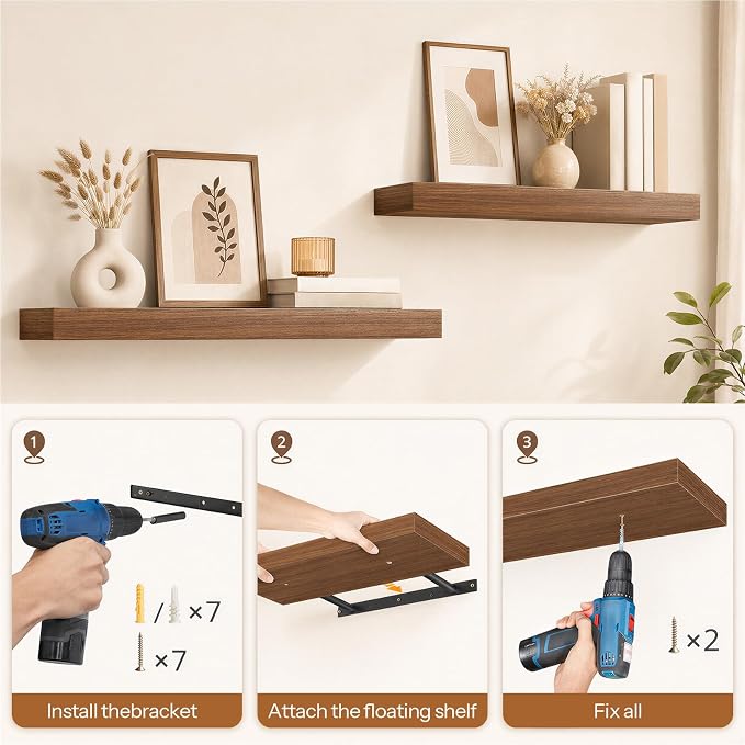 HOOBRO 31.5" Floating Shelves for Wall, for Wall Decor Storage in Bathroom - Image 8