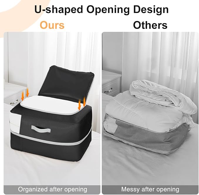 Comforter Storage Bag - 110L Large Capacity Blanket Storage Bags 2-Layer Ultra - Image 4