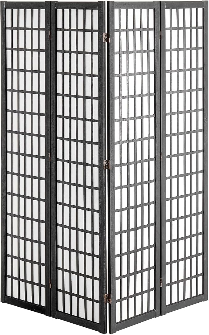 VEVOR Room Divider, 4 Panel Japanese Room Divider, Wood Folding Privacy Screen - Image 4
