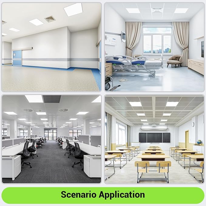 2x2 LED Light Flat Panel, 40/35/30/25/20W, 5 Color Temps 2.7K/3K/3.5K/4K/5K, Dimmable (0-10V) Recessed Ceiling Lights, 5200 LM, Fixture Flush Mount Ceiling for Office Kitchen Garage ETL-1Pack
