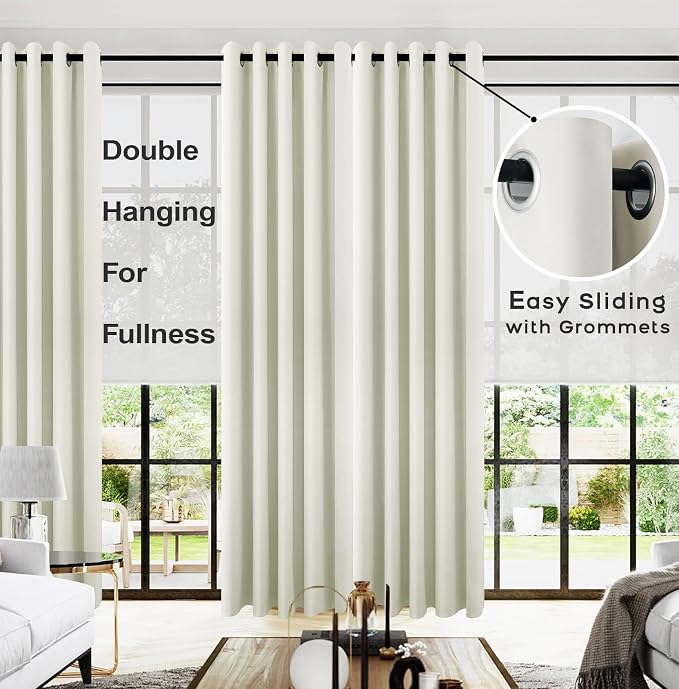 KOUFALL Drapes for Living Room, Half Blackout 72 Inch Wide 96 Inches Long - Image 2