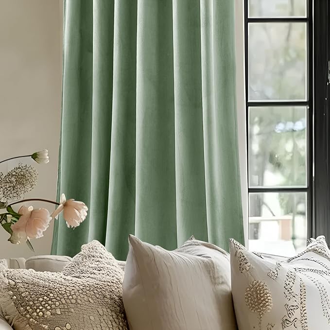 90 Inch Long Velvet Curtains for Bedroom Back Tab Drapes Room Darkening | Super - Image 7