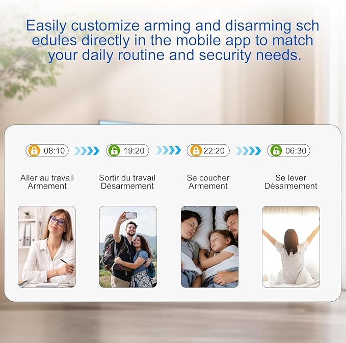 WiFi Wireless Alarm System for Home Security - 24/7 Protection Smart Home Devices 4.3" Touch Screen, GSM/4G+WiFi, App Instant Alerts, No Monthly Fee, Alexa Compatible for House Apartment Office(8Pcs)