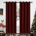 COSVIYA Grommet Blackout Room Darkening Burgundy Curtains 84 inch Length 2 by COSVIYA