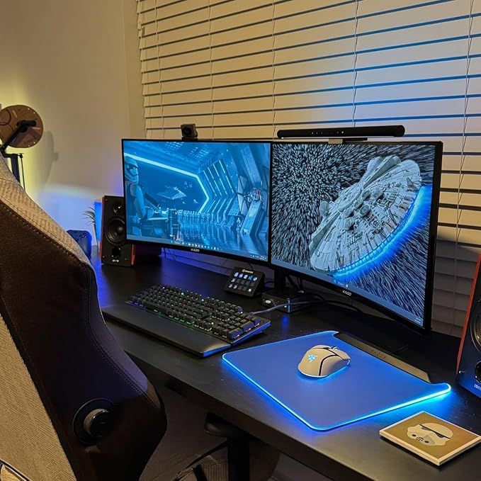 Kado 25" Class Dual Gaming Monitor Setup - 2-Pack 24.5" Curved 1500R 240Hz 1ms 1920x1080 Computer Monitor, Parallel Gaming AMD FreeSync Premium Panoramic, VESA Mount HDMI DisplayPort Built-in Speakers