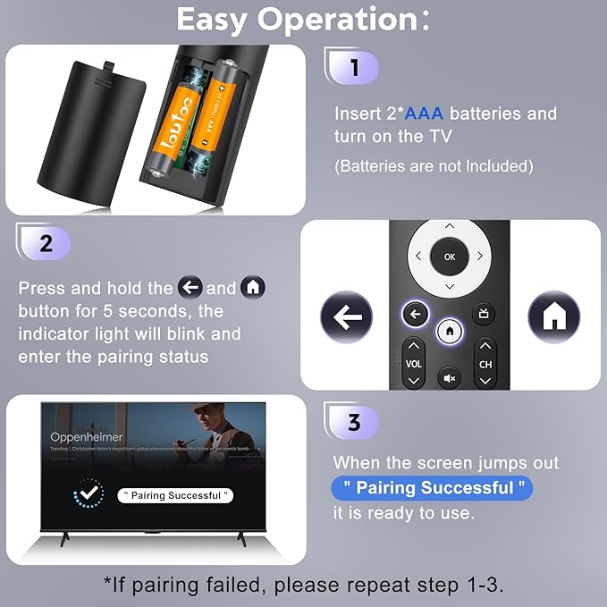 Only for Voice Replacement Hisense-TV-Remote-Control, for Hisense-Google-Smart-TV-4K LED QLED UHD ULED