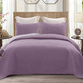 Exclusivo Mezcla Reversible California King Quilt Set, Dusty Lavender | by ExclusivoMezcla