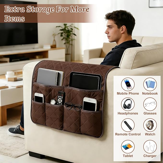 Sofa Armrest Organizer with 6 Pockets - Image 7
