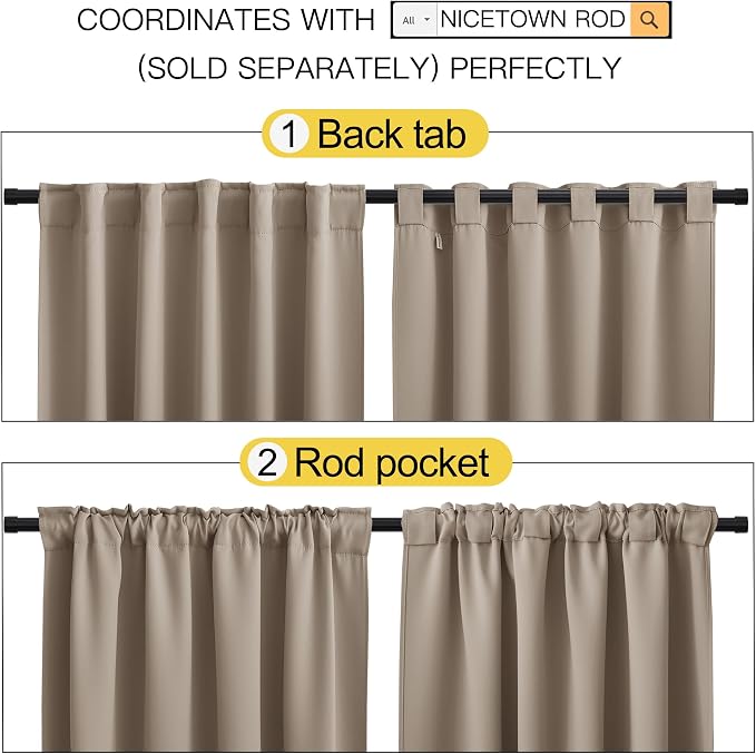NICETOWN Blackout Curtain Panels Window Draperies - Image 3