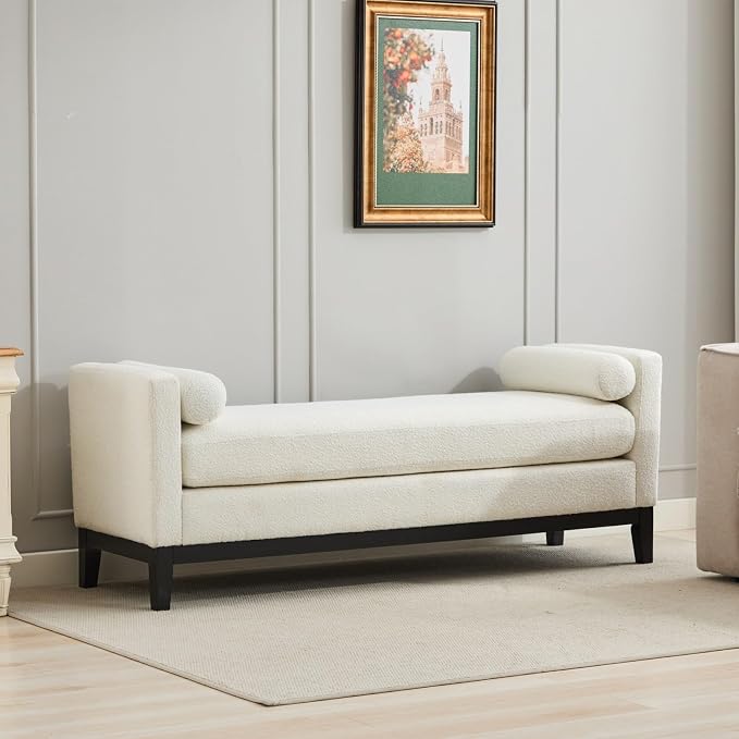 KEIKI Oversize Boucle Bench Ottoman - Image 5