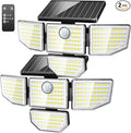 Adewalk 3000LM Solar Outdoor Lights - 2Packs 188 LED Security Lights with Remote Control, 4 Heads Motion Sensor Lights, IP65 Waterproof 270° Wide Angle Flood Wall Lights for Home Darkroom Backyard