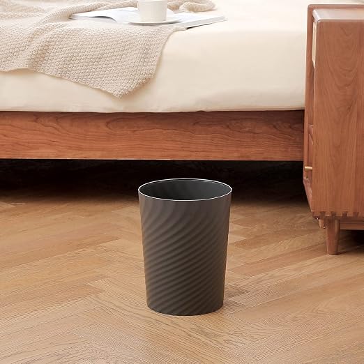 Plastic Small Bathroom Trash Can Wastebasket Garbage Can, Dark Grey, 3 Pack | - Image 2