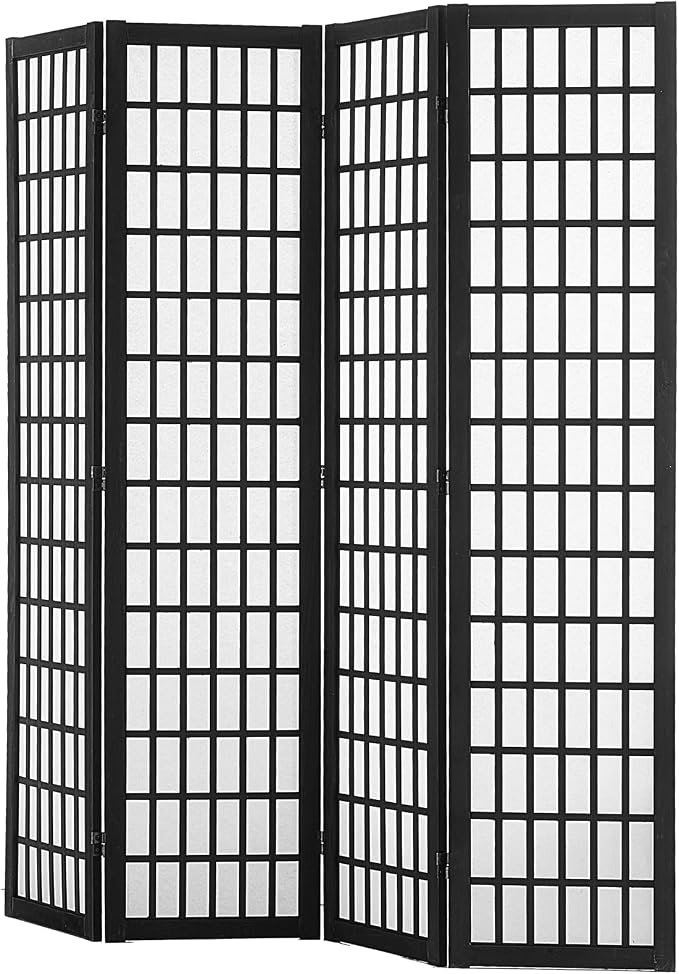 VEVOR Room Divider, 4 Panel Japanese Room Divider, Wood Folding Privacy Screen - Image 10