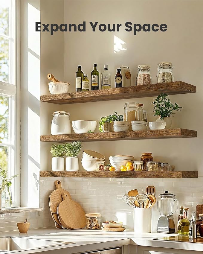 Amada 35.4" Floating Shelves for Wall Decor & Storage, Living Room, 22 lbs - Image 3