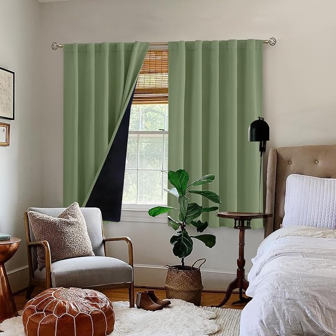 BGment 100% Blackout Curtains for Bathroom Window, 42 x 48 Inch Cafe Curtains - Image 9