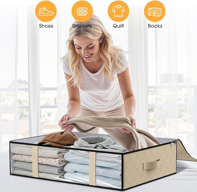 StorageRight Under Bed Storage Bags, 10 Pack, Comforters, Blankets and Seasonal - Image 5