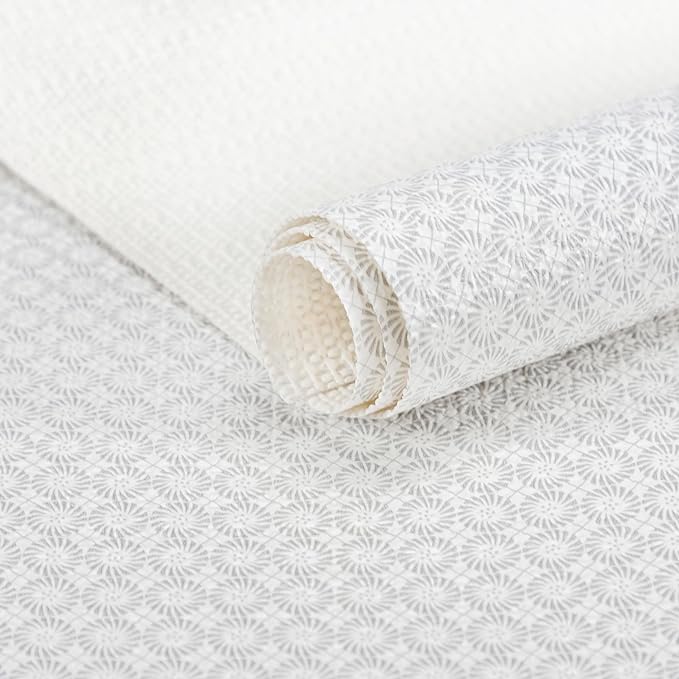 RAY STAR 18X96 Inch Shelf Liner for Kitchen Cabinets, Non-Adhesive Cabinet Liner Washable, PVC Drawer Liner for Dresser Non-Slip Bathroom (Circle)(1 Roll)