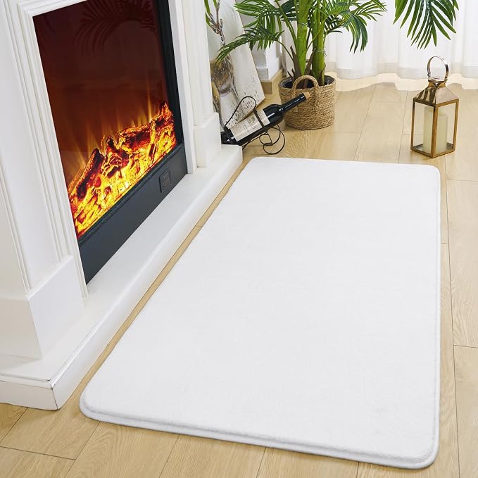 Modern Washable Runner Rugs, 2x4 Feet White Bedroom Runner Rug | Small Area Rugs - Image 4