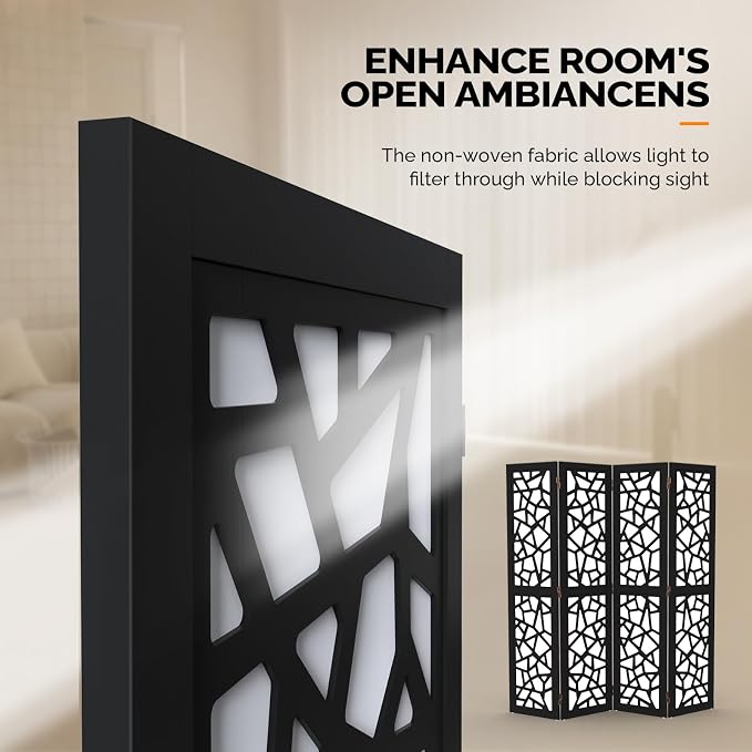 VINGLI 70'' H Room Divider, Non-Woven Fabric Privacy Screen, Indoor Partition - Image 4