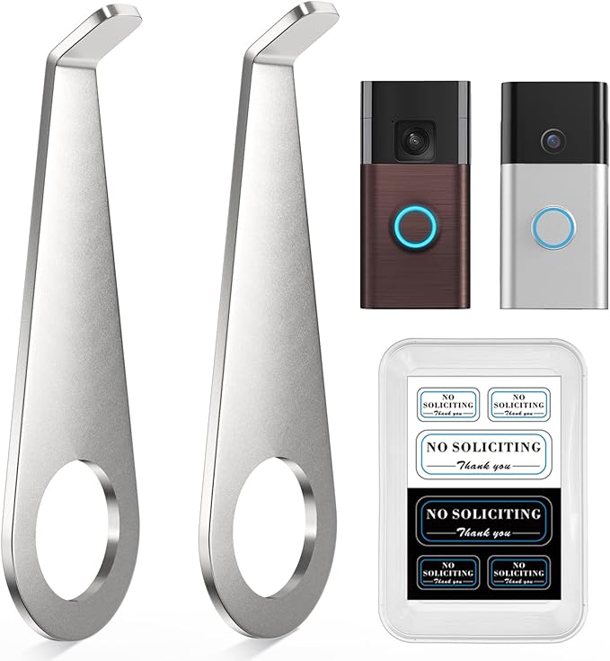Pyfhy Ring Video Doorbell Key Replacement Tool, Doorbell Camera Opening Key Tool Compatible with Ring Battery Doorbell (2024 Release) with Small No Soliciting Signs, Secure Removal Key Tool (2 Pcs)
