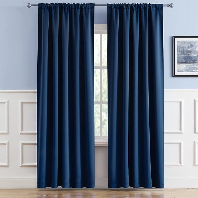 Dark Navy Blue Blackout Curtains - Image 2