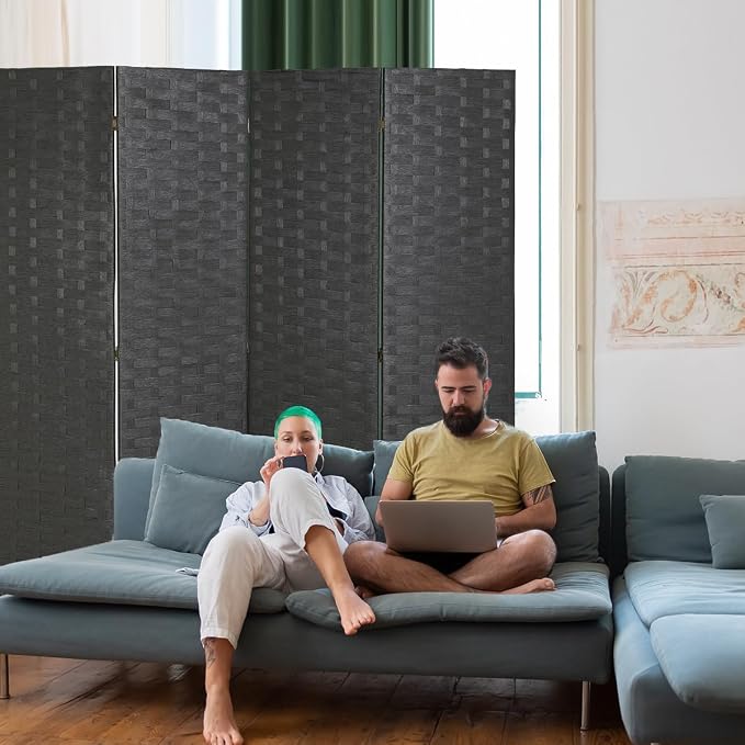 Room Dividers and Folding Privacy Screens 4 Panel 6 ft Foldable Portable Room - Image 2