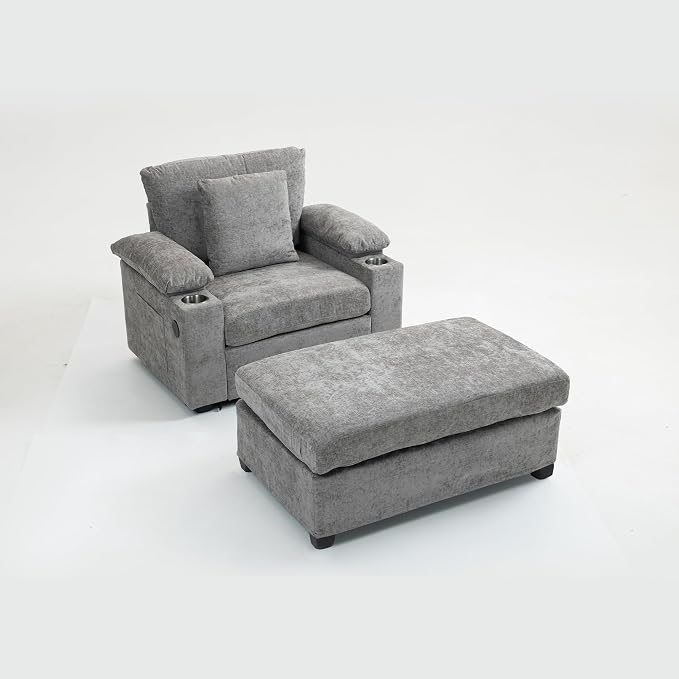 58'' Chaise Lounge Chair Indoor, Cloud Arm Chair - Image 8