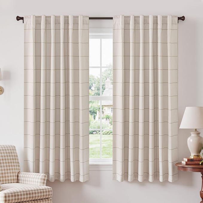 NICETOWN 100% Blackout Plaid Curtains by NICETOWN