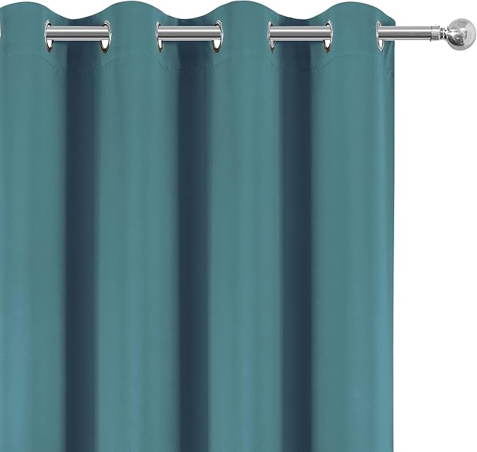 100% Blackout Curtains 52 x 84 Inch/Sea Teal Curtains 2 Panels - Image 7