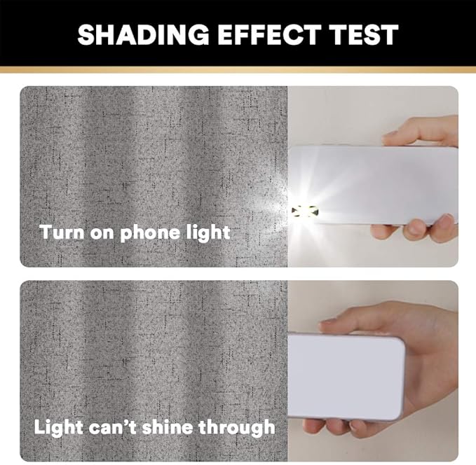 PrinceDeco 100% Blackout Curtains for Living Room Sliding Door Curtains Blackout Curtains 96 Inches Long Patio Curtains for Sliding Door Curtain,W100 X L96 Inch, Light Grey