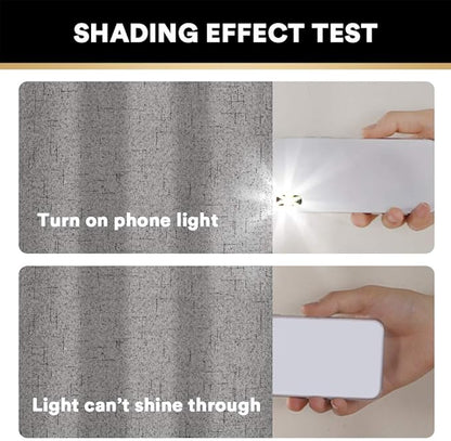 PrinceDeco 100% Blackout Curtains for Living Room Sliding Door Curtains Blackout Curtains 96 Inches Long Patio Curtains for Sliding Door Curtain,W100 X L96 Inch, Light Grey