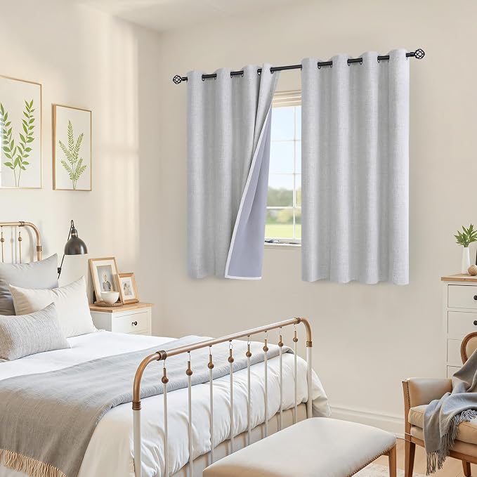 YoungsTex Linen Textured 100% Blackout Curtains - Image 3