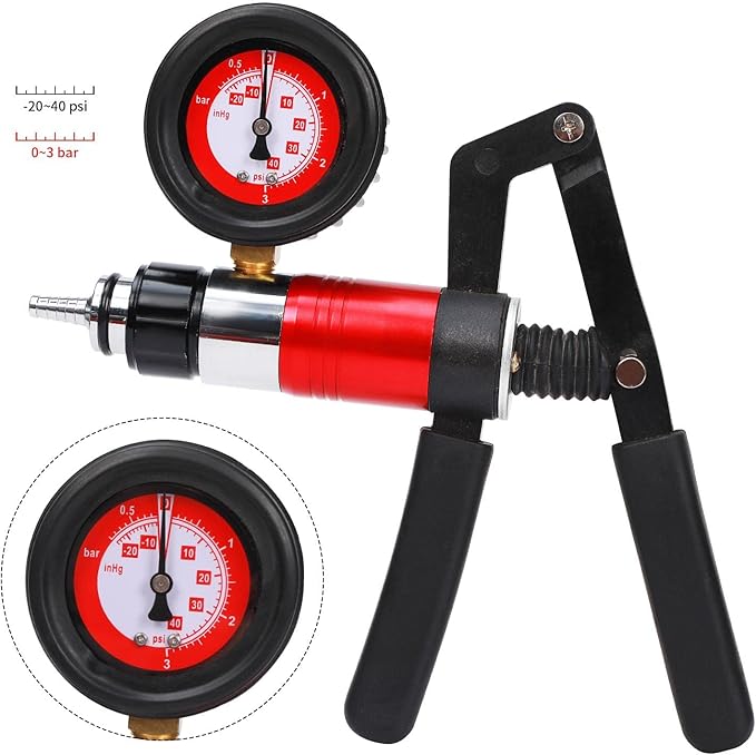 Yonligonju 23PCS Handheld Vacuum Pump Tester Brake Bleeder Kit Brake System Bleeding Tools with Adapters and 2 Reservoir Bottles Automotive Brake for Car Truck Motorcycle (Blue)
