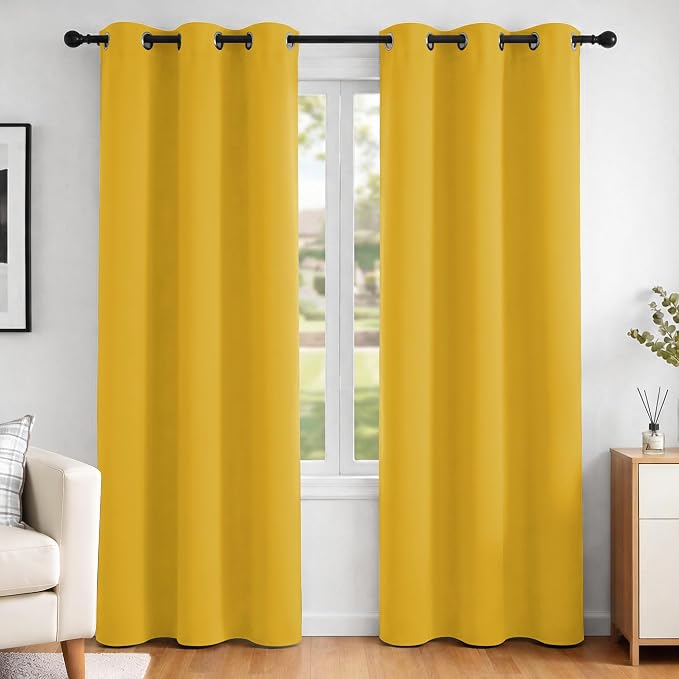 Deconovo Blackout Curtains for Bedroom and Living Room 120 Inches Long | Black by Unknown