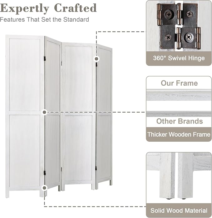 WelFurGeer 4 Panel Room Divider Screen - Image 3