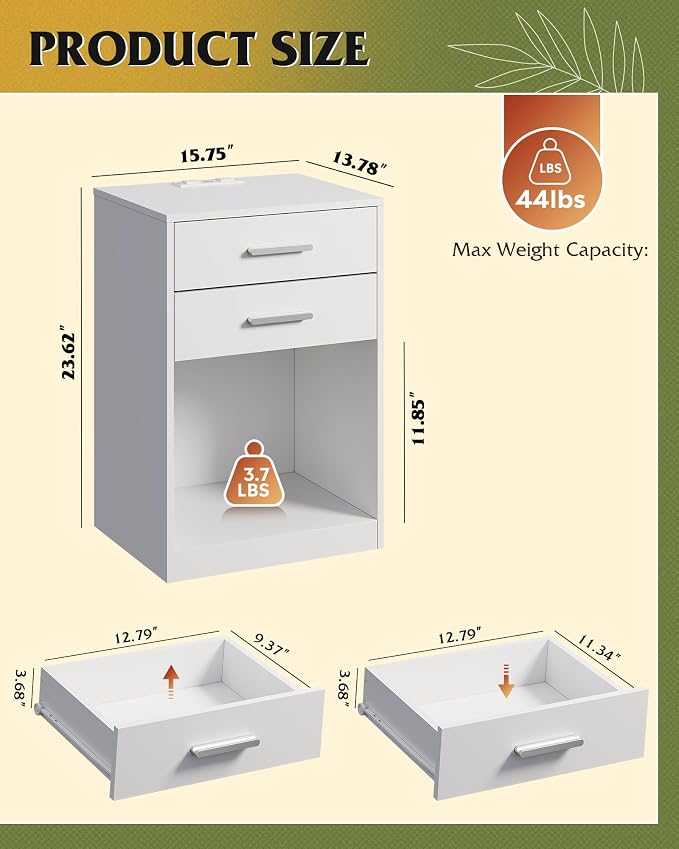 WLIVE Nightstands Set of 2 - Image 3
