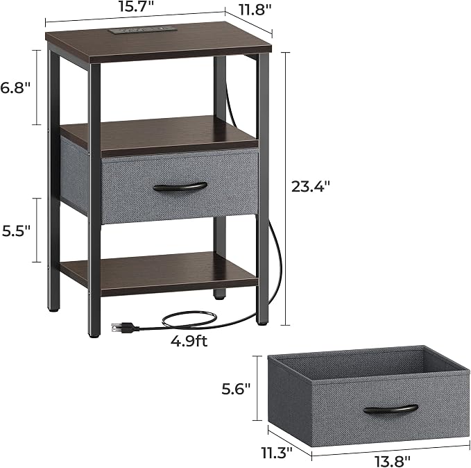 SUPERJARE Nightstand Set of 2 - Image 3