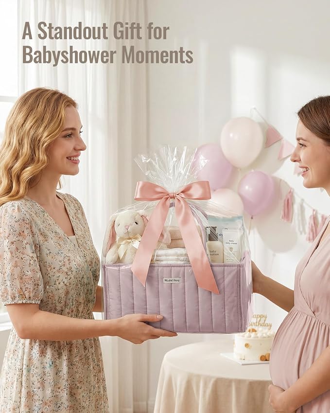 Blissful Diary Baby Diaper Caddy Organizer, Stylish Storage Basket - Image 9