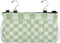 Checkered Mint Green and White Bedside Caddy by QwThum