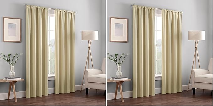 Eclipse Kendall Modern Blackout Thermal Rod Pocket Window Curtain by EclipseCurtains