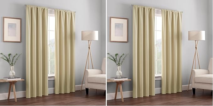 Eclipse Kendall Modern Blackout Thermal Rod Pocket Window Curtain by EclipseCurtains